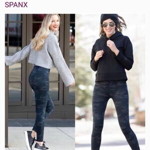 SPANX Look At Me Now Seamless Leggings 2X Camo High Waisted Shaping Athleisure